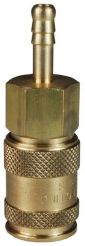 Dixon 1AS1-B, A-Series Pneumatic Hose Barb Coupler, 1/8" Hose ID, 7 CFM, Brass