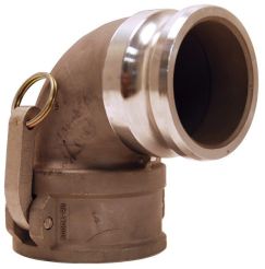 Dixon 200DA-90SS, Cam & Groove 90° Adapter x Coupler Elbow, 2", 316 Stainless Steel, 250 PSI, Buna-N