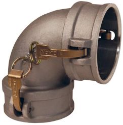 Dixon 200DD-90AL, Cam & Groove 90° Coupler x Coupler Elbow, 2", Aluminum, 250 PSI, Buna-N