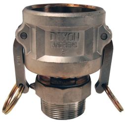 Dixon 2015-B-AL, Cam & Groove Reducing Type B Coupler x Male NPT, 2" x 1-1/2", Aluminum, 250 PSI, Buna-N