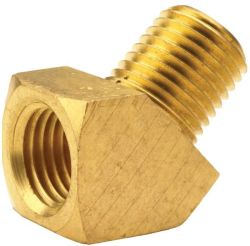 Dixon 3060202C, 45° NPTF Street Elbow, 1/8" Male Thread, 1/8" Female Thread, Brass