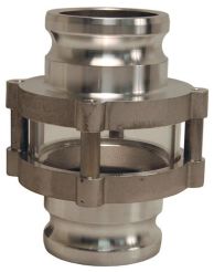 Dixon 3534AA, Cam & Groove In-Line Sight Glass Adapter x Adapter, 3" x 4", Aluminum