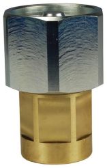 Dixon 3WF2-B-HN, W-Series Wingstyle Interchange Hex-Nut Female Coupler, 1/4" NPT, 3/8" Body, Brass