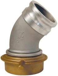 Dixon 40A-45TCAL, Cam & Groove 45° Adapter x Swivel Railroad Tank Car Connection Elbow, 4", Aluminum