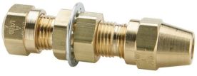 Dixon 62NABH4, Air Brake Bulkhead Union 62NABH, 7/16"-24, 1/4" Tube, 150 PSI, Brass