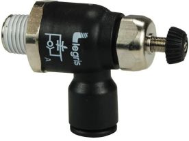 Dixon 70650411, Legris Compact Flow Control Valve, 1/8" NPT, 5/32" Tube OD