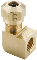 Dixon 70NAB44, Air Brake Female Elbow, 7/16"-24 x 1/4", 1/4" Tube, 150 PSI, Brass