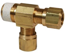 Dixon 71NAB66VS, Air Brake Male Run Tee, 17/32"-24 x 3/8", 3/8" Tube, 150 PSI, Brass