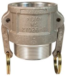 Dixon 800-B-AL, Cam & Groove Type B Coupler x Male NPT, 8", Aluminum, 50 PSI, Buna-N