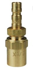 Dixon A2E2-B, A-Series Pneumatic Reusable Barb Plug, 1/4" Hose ID, 1/2" Hose OD, Brass