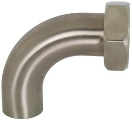 Dixon B2FP-G150, Polished 90° Plain Bevel Seat with Hex Nut x Weld Elbow, 1-1/2" Tube OD, 0.065" Wall Thickness, 304 Stainless Steel