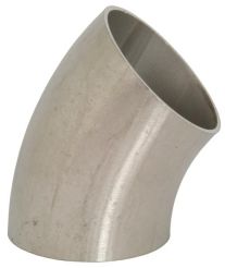 Dixon B2WK-G150U, Unpolished 45° Weld Elbow, 1-1/2" Tube OD, 0.065" Wall Thickness, 304 Stainless Steel