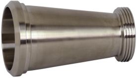 Dixon B3115F-G200150, Plain Bevel Seat x Threaded Bevel Seat Concentric Reducer, 2" x 1-1/2" Tube OD, 304 Stainless Steel