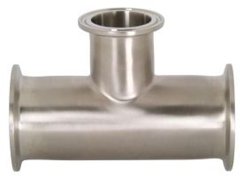 Dixon B7RMP-G200100, Clamp Reducing Tee, 2" x 1" Tube OD, 304 Stainless Steel