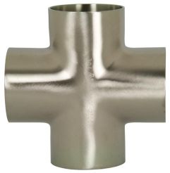 Dixon B9WWWW-G400P, Polished Weld Cross, 4" Tube OD, 0.083" Wall Thickness, 304 Stainless Steel