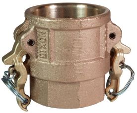 Dixon BD050, Boss-Lock™ Cam & Groove Type D Coupler x Female NPT, 3/4" x 1/2", Brass, 150 PSI, Buna-N