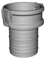 Dixon EZL200-C-AL, EZLink™ Armless Cam & Groove Type C Coupler x Hose Shank, 2", A356 Aluminum, 250 PSI, Buna-N