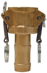 Dixon G100-C-BR, Global Cam & Groove Type C Coupler x Hose Shank, 1", Brass, 250 PSI, Buna-N