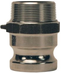 Dixon G125-F-SS, Global Cam & Groove Type F Adapter x Male NPT, 1-1/4", 316 Stainless Steel, 250 PSI