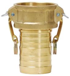 Dixon G150-C-BRCR, Global Crimp Style Cam & Groove Type C Coupler x Hose Shank, 1-1/2", Brass, 250 PSI, Buna-N