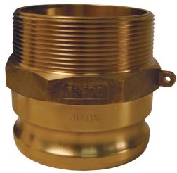 Dixon G300-F-BR, Global Cam & Groove Type F Adapter x Male NPT, 3", Brass, 125 PSI