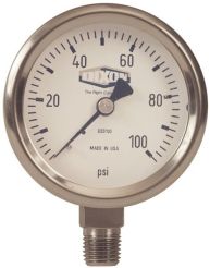 Dixon GSS1000, Stainless Steel Dry Gauge, 2-1/2", 1/4" Mount