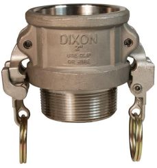 Dixon HAB100EZ, Cam & Groove Type B Coupler x Male NPT, 1", Hastelloy, 250 PSI, FKM