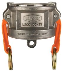 Dixon L150-DC-SS, Vent-Lock™ Safety Cam & Groove Type DC Dust Cap, 1-1/2", 316 Stainless Steel