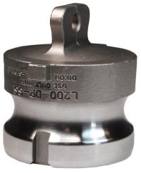 Dixon L150-DP-SS, Vent-Lock™ Safety Cam & Groove Type DP Dust Plug, 1-1/2", 316 Stainless Steel