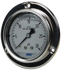 Dixon PBLSS100, Stainless Panel Builder Gauge, 2-1/2", 1/4" Lower Back Mount