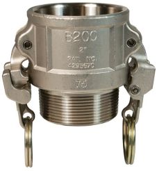 Dixon RB050EZ, EZ Boss-Lock™ Cam & Groove Type B Coupler x Male NPT, 3/4" x 1/2", 316 Stainless Steel, 150 PSI, Buna-N