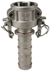 Dixon RC100BL, Boss-Lock™ Cam & Groove Type C Coupler x Hose Shank, 1", 316 Stainless Steel, 250 PSI, Buna-N