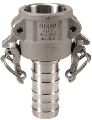 Dixon RC125BL, Boss-Lock™ Cam & Groove Type C Coupler x Hose Shank, 1-1/4", 316 Stainless Steel, 250 PSI, Buna-N