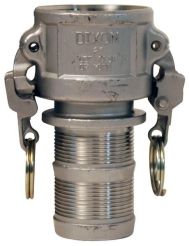 Dixon RC200EZPF, EZ Boss-Lock™ Cam & Groove Type C Coupler x Phono Finish Shank, 2", 316 Stainless Steel, 250 PSI, Buna-N