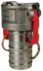 Dixon RLC100EZ, Vent-Lock™ Safety EZ Boss-Lock™ Cam & Groove Type C Coupler x Hose Shank, 1", 316 Stainless Steel, 250 PSI, Buna-N