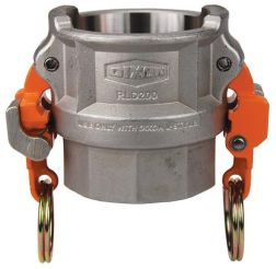 Dixon RLD100EZ, Vent-Lock™ Safety EZ Boss-Lock™ Cam & Groove Type D Coupler x Female NPT, 1", 316 Stainless Steel, 250 PSI, Buna-N