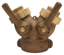 Dixon S7337S, 1/4 Turn Ball Type Wye Valve, 2-1/2" Female NST (NH) x 1-1/2" Male NPSH, 175 PSI, Brass