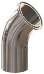 Dixon T2KM-100PM, BioPharm 45° Clamp x Weld Elbow, 1", 316L Stainless Steel