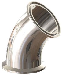 Dixon T2KMP-100PM, BioPharm 45° Clamp Elbow, 1", 316L Stainless Steel