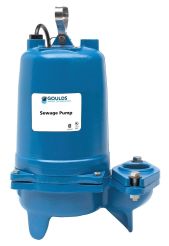 Goulds WS0346BHF, Submersible Pump, 2" NPT Discharge, 1/3 HP, 3 Phase, 380V, 2900 RPM, 1.7 Amps, 2" Max Solids, 3.19" Impeller, Cast Iron, 3887BHF Series