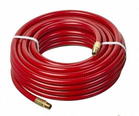 Kuri Tec HS1184-04X100, 1/4 in. ID x 100 ft, Red Utility Grade PVC Air Tool Hose Assembly