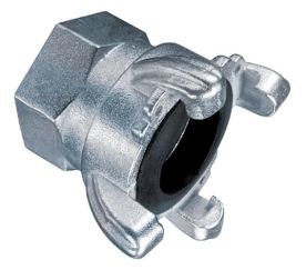 Kuriyama FE-125, Four Lug Female Threaded Coupling, 1-1/4" NPT, Zinc Plated Steel, 150 PSI, 10-Carton