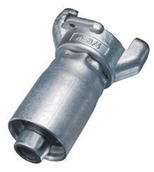 Kuriyama FHE-100, Two Lug Hose Coupling with Crimp Ferrule, 1", Zinc Plated Steel, 150 PSI, 1-9/32"-1-17/32" Hose OD, 20-Carton