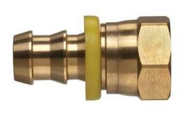 Kuriyama POFFJS-0404, Female JIC 37°/SAE 45° Swivel, Dual Angle Seat, 1/4" UNF, Brass, 7/16-20 Thread, 100-Carton