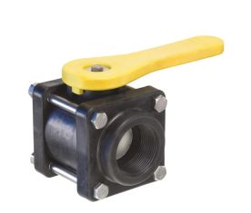 Kuriyama PPBV050, Ball Valve, 4-Bolt Design, 1/2", Polypropylene, 150 PSI, 24-Carton